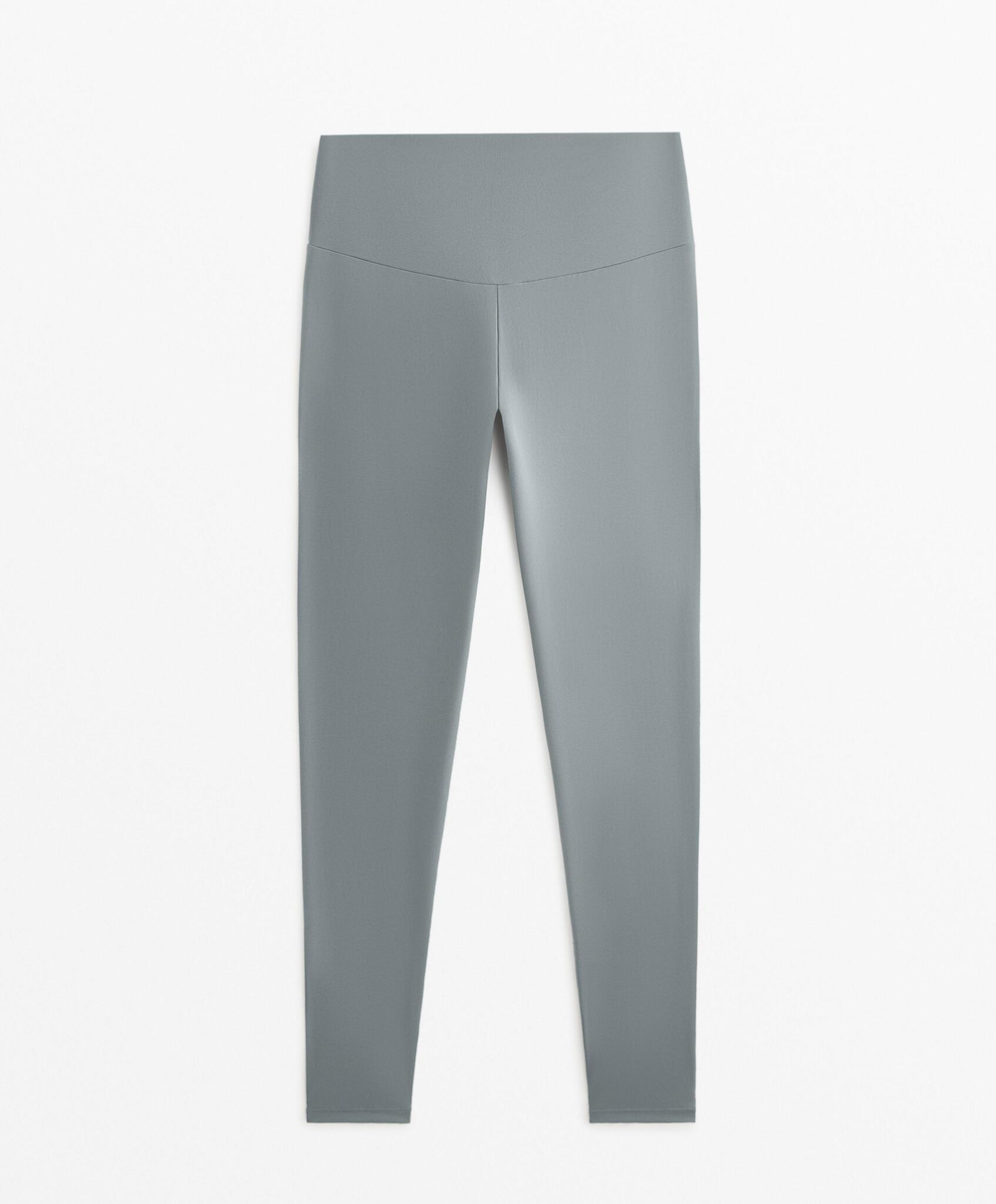 OYSHO Легинсы Comfortlux с супервысокой талией длиной до щиколотки 65 см, стальной синий