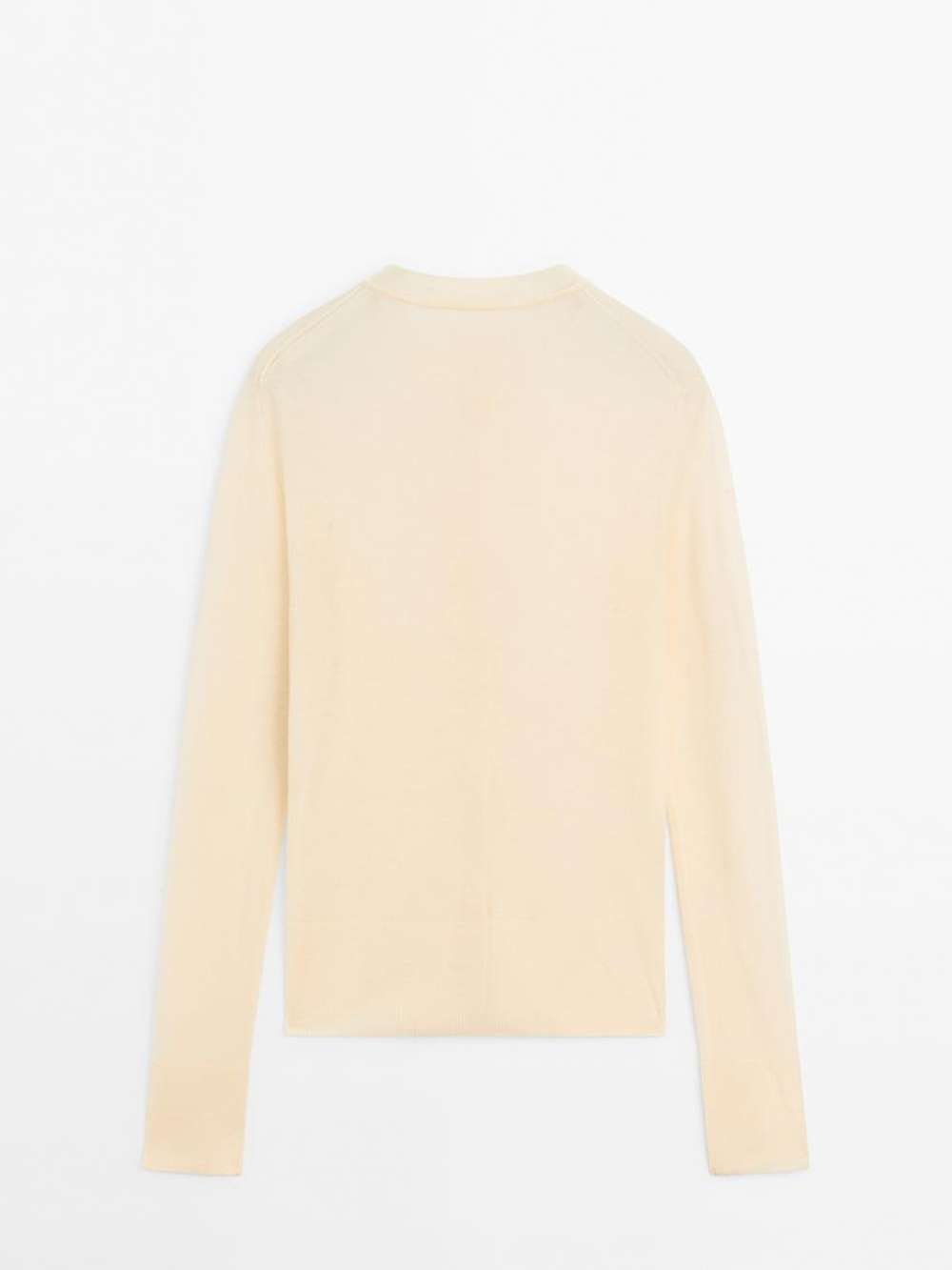 Massimo Dutti Легкий кардиган из 100% шерсти - STUDIO, лимонный