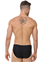 Мужские плавки с оригинальной брендированной вставкой сбоку (Размер: XL) (Цвет: черный)