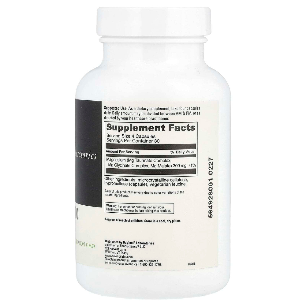 DaVinci Laboratories, Tri-Mag 300, 120 капсул (75 мг в капсуле)