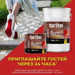 Лак BRITE для камня, тротуарной плитки и брусчатки с эффектом "Мокрого камня" 5 л