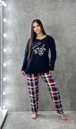 Пижама женская штаны+футб д/р (фланель) П008-9 норма