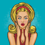 Алмазная мозаика 30*40см. полн.заполн. "Дама поп арт" (Арт. WFC059)