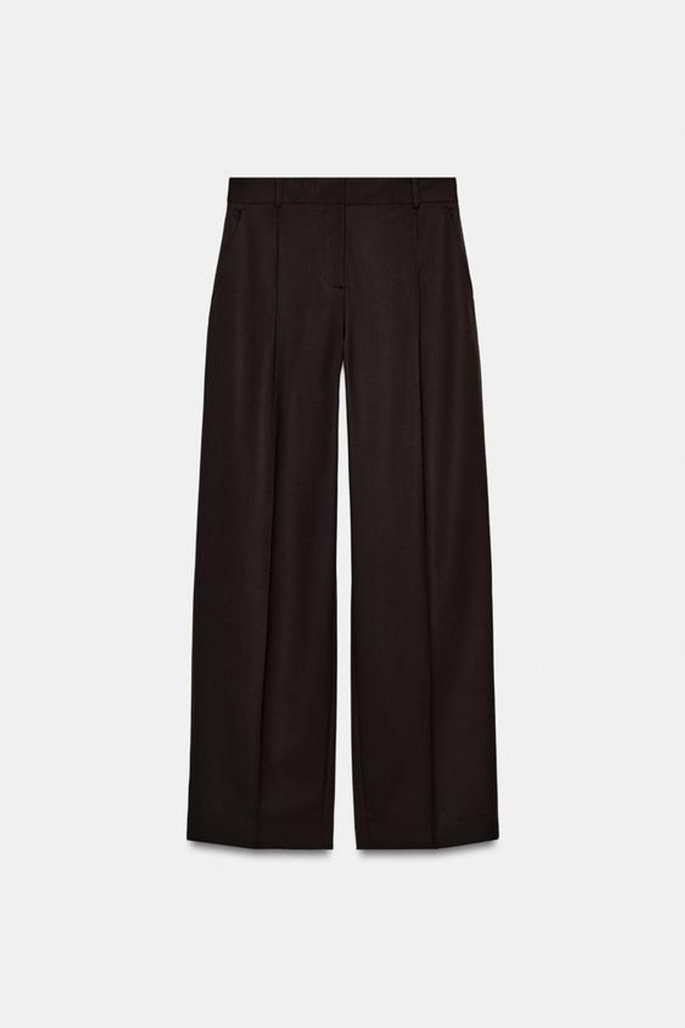 ZARA ПРЯМЫЕ БРЮКИ С ЗАЩИПАМИ, КОРИЧНЕВЫЙ