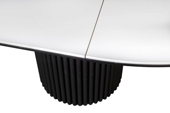 Стол DUBAI 110 (+32) белая керамика матовая / черная опора