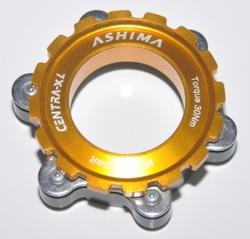 Адаптер желтый, крепит 6-болтовый ротор на дискoвую втулку  Center Lock Shimano. AC02 Yellow