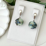 LEFIREL' Серьги серебряные женские "Мальдивы" с бусинами из муранского стекла / ювелирные украшения из родированного серебра 925