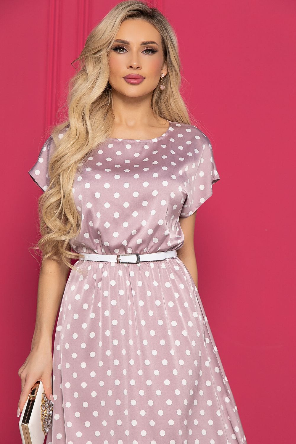 Платье "Кейтлин" (пыльная роза/горох) П8639 LT Collection