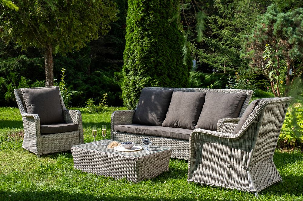 "Гляссе" лаунж-зона из искусственного ротанга, цвет бежевый