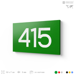 Номер на дверь 415, табличка на дверь для офиса, квартиры, кабинета, аудитории, склада, зеленая 120х70 мм, Айдентика Технолоджи