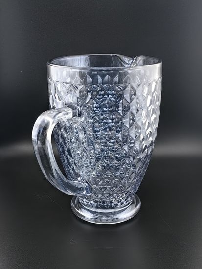 Кувшин стеклянный 1,1 л. на ножке синий, серия Грани