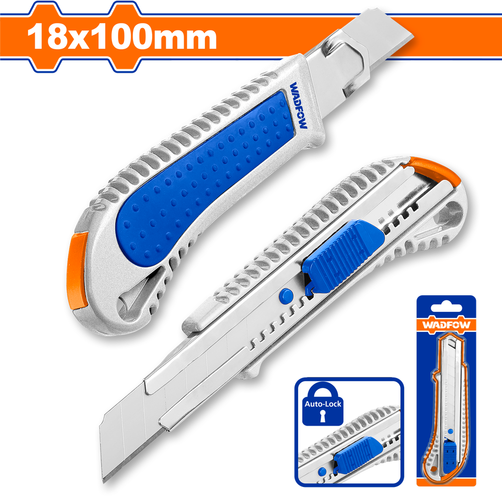 Нож канцелярский WADFOW WSK4928 18*100 мм
