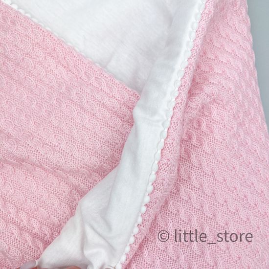 Плед-конверт с пояском Нежно-розовый