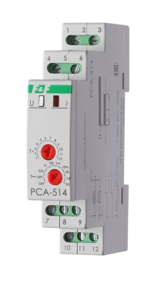 Реле времени PCA-514 2х8А 230В 2 перекл. IP20 задержка выключ.