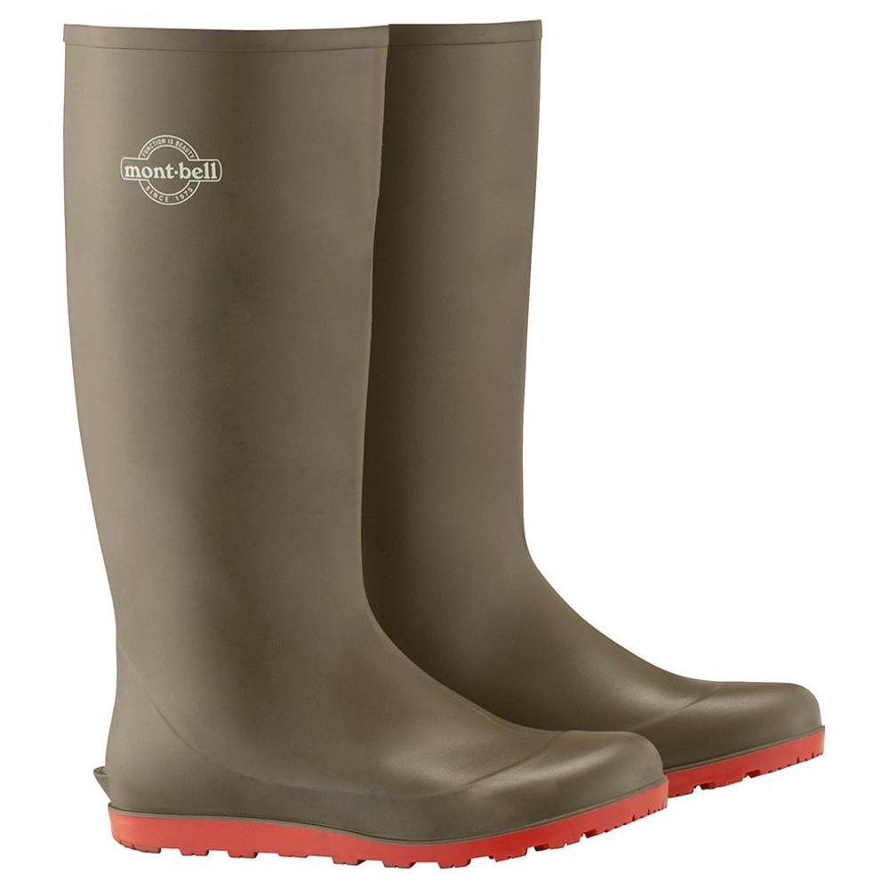 MONTBELL Waterproof And Wear resistant Knee High Rain Boots Unisex Olive