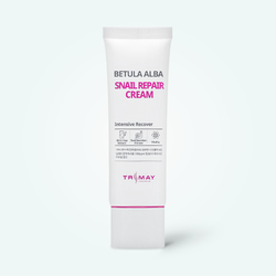 Заживляющий крем с берёзовым соком и муцином улитки Trimay Snail Repair Betula Alba Cream