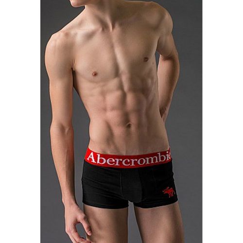 Мужские трусы боксеры черные с красной резинкой ABERCROMBIE&amp;FITCH, AB2000-10