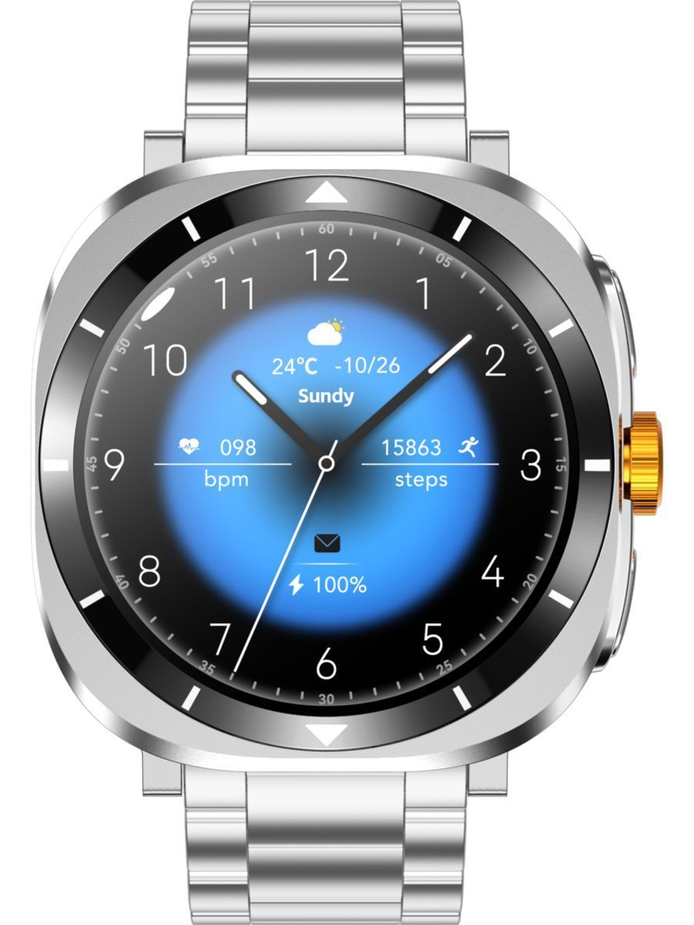 Смарт часы PARASMART CUBE F7 Ultra (металлический блочный браслет, серебристый)