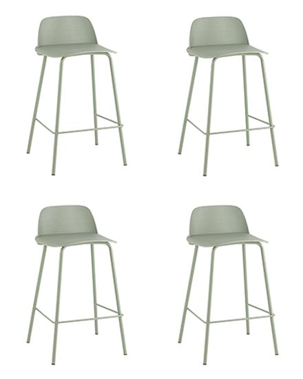 Стул полубарный Mist, серо-зеленый 4 шт