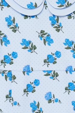 Платье "Паула" голубое с гортензиями