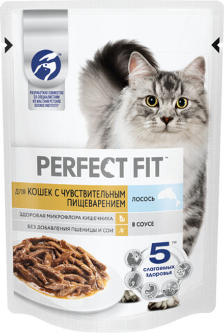 Perfect Fit для кошек с чувствит пищевар лосось