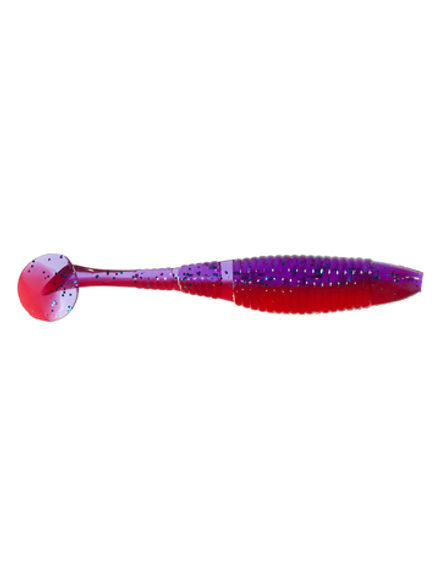 Приманка ZUB-WIBRA 90мм(3,5")-5шт, (цвет 021) фиолетовый верх -красный низ