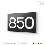 Номер на дверь 850, табличка на дверь для офиса, квартиры, кабинета, аудитории, склада, черная 120х70 мм, Айдентика Технолоджи