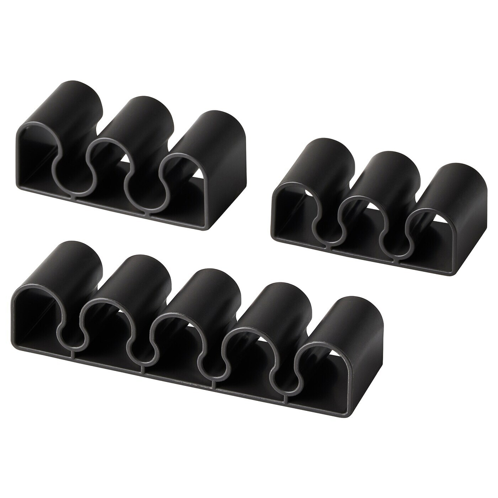 IKEA KALKSTUFF  (ИКЕА КАЛКСТУФФ)  -  Держатель кабеля, 3 шт, темно-серый