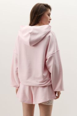 Худи свободного кроя нежно-розового цвета