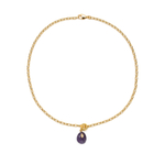 Латунная цепочка с подвеской из Аметиста, gold