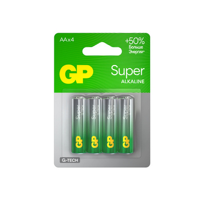 Элемент питания GP Alkaline Super G-Tech LR6 BL4 15AA21-2CRSBC4 (1/10/80)