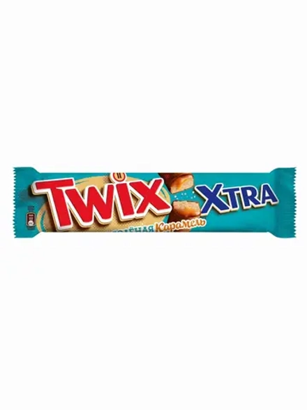 ТВИКС Шоколадный батончик Twix Xtra, печенье с соленой карамелью в молочном шоколаде, 82гр, блок 24шт.