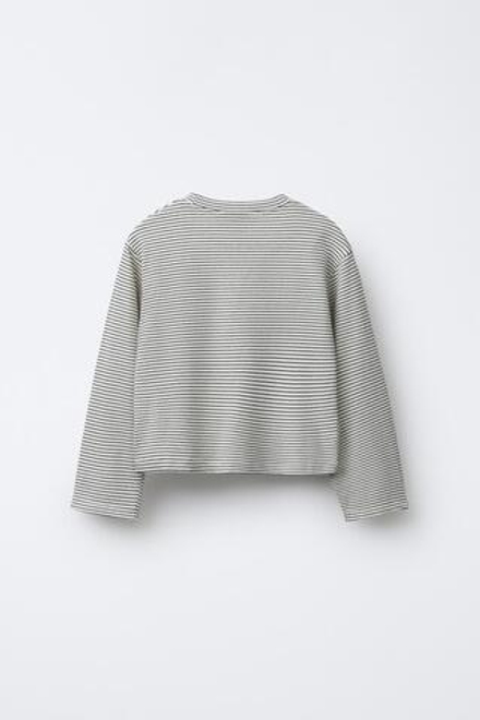 ZARA Х BENSIMON® ФУТБОЛКА С ДЛИННЫМИ РУКАВАМИ, ЭКРЮ