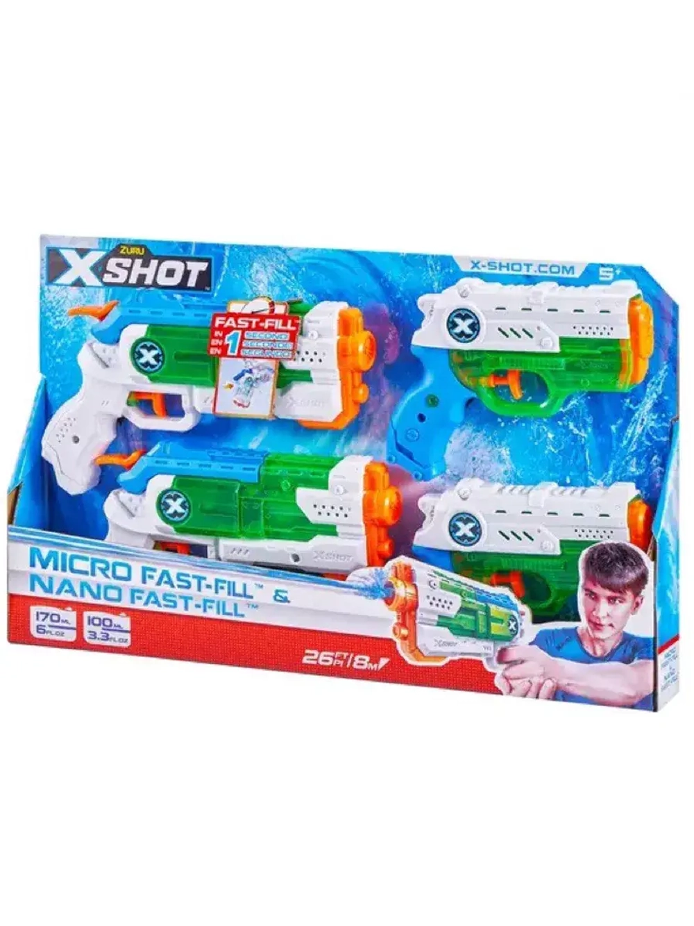 Набор водные бластеры водяные пистолеты Зуру X-Shot Nano