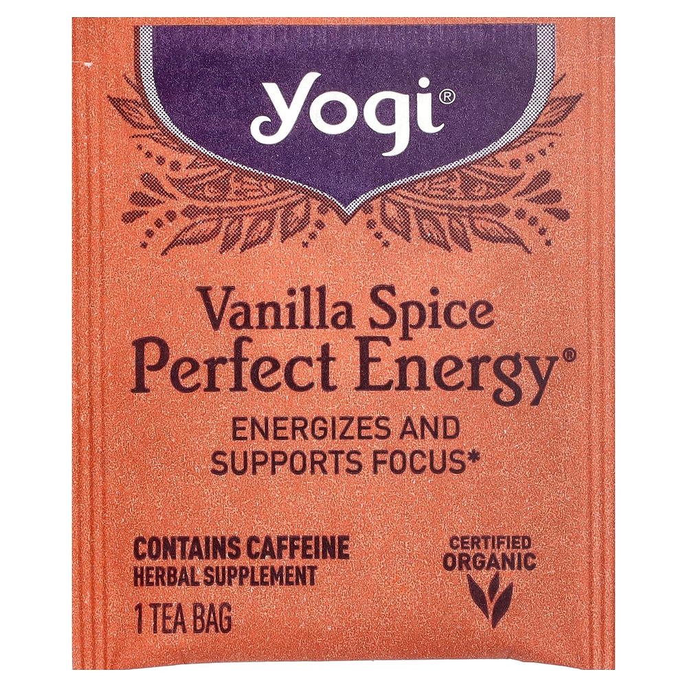 Yogi Tea, Perfect Energy®, ваниль, 16 чайных пакетиков, 32 г (1,12 унции)