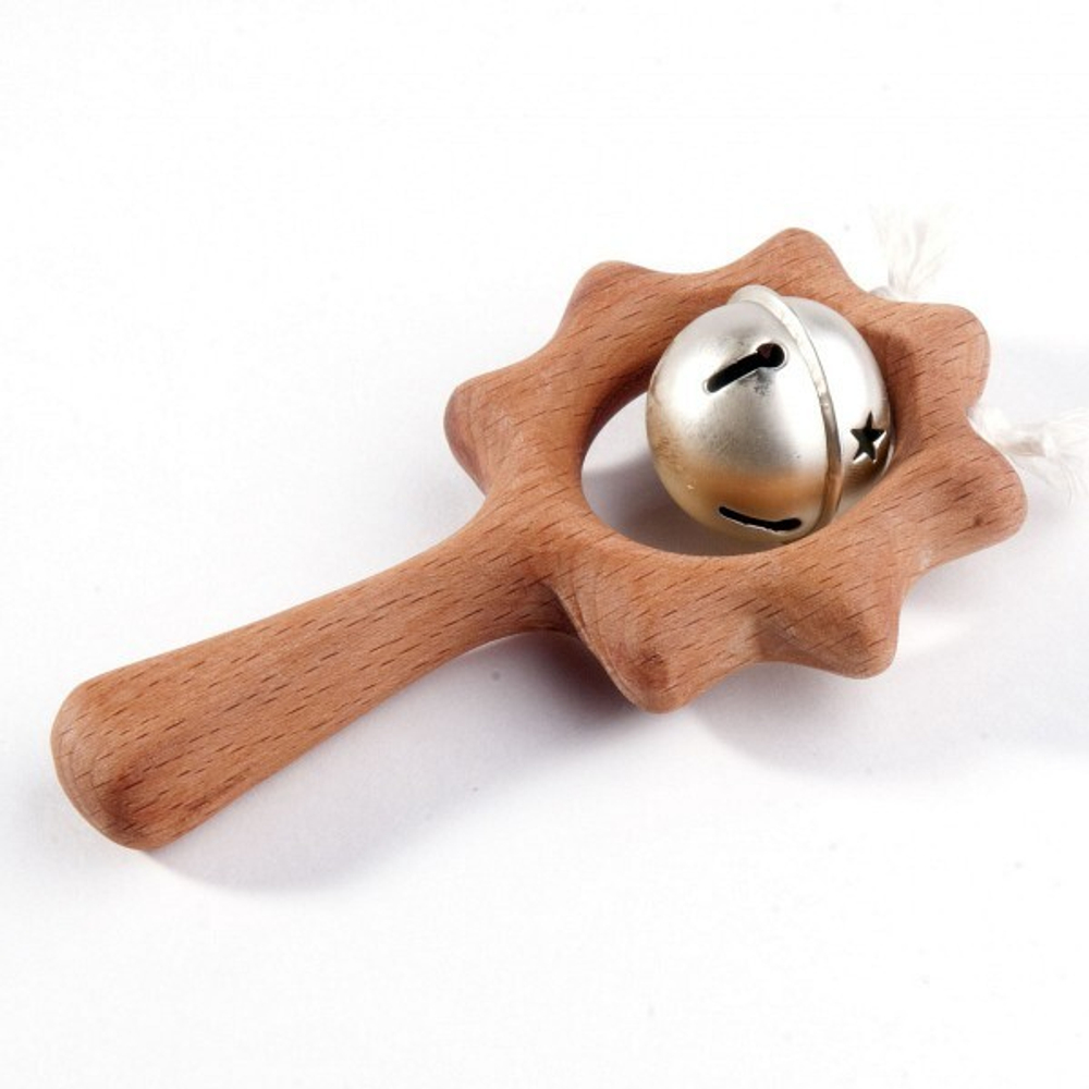 Деревянная погремушка с бубенцом Солнышко Леснушки