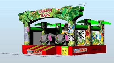 Коммерческий надувной батут "Национальный парк" 4*3*3 м