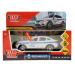 Модель инерционная металл. "Renault Arkana Полиция" 12см. свет-звук, двери, багаж, коробка ARKANA-12