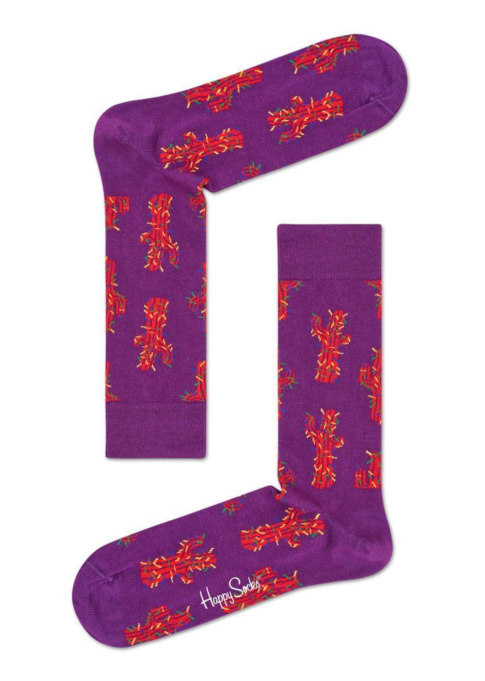 Носки унисекс Dressed Cactus Crew Sock с кактусами (Размер: 29) (Цвет: фиолетовый)