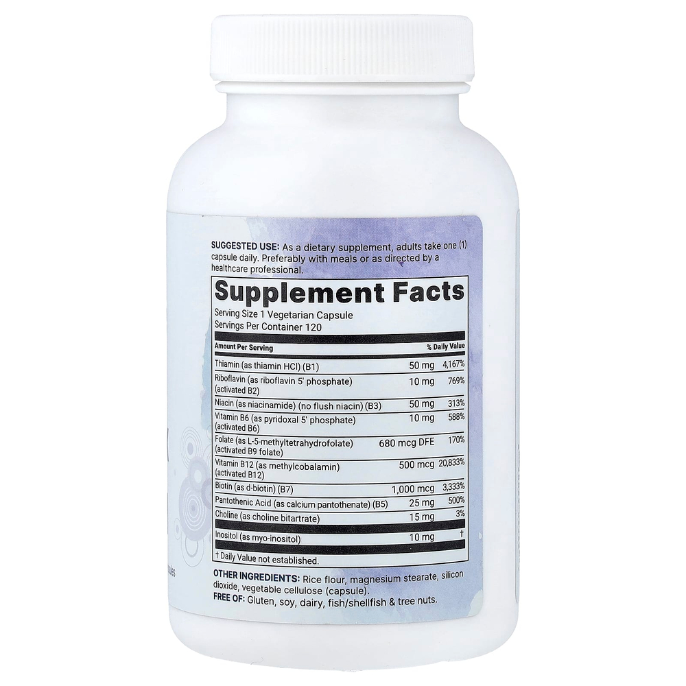 Micro Ingredients, биоактивный комплекс витаминов группы B, 120 растительных капсул