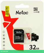 Карта памяти Netac P500 Eco microSDHC 32GB с адаптером (NT02P500ECO-032G-R)