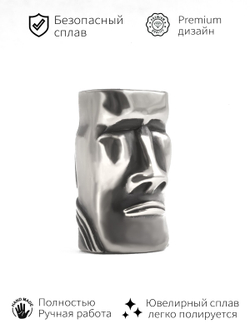 Фотография шарма бусины из серебра Моаи для браслета паракорда темляка