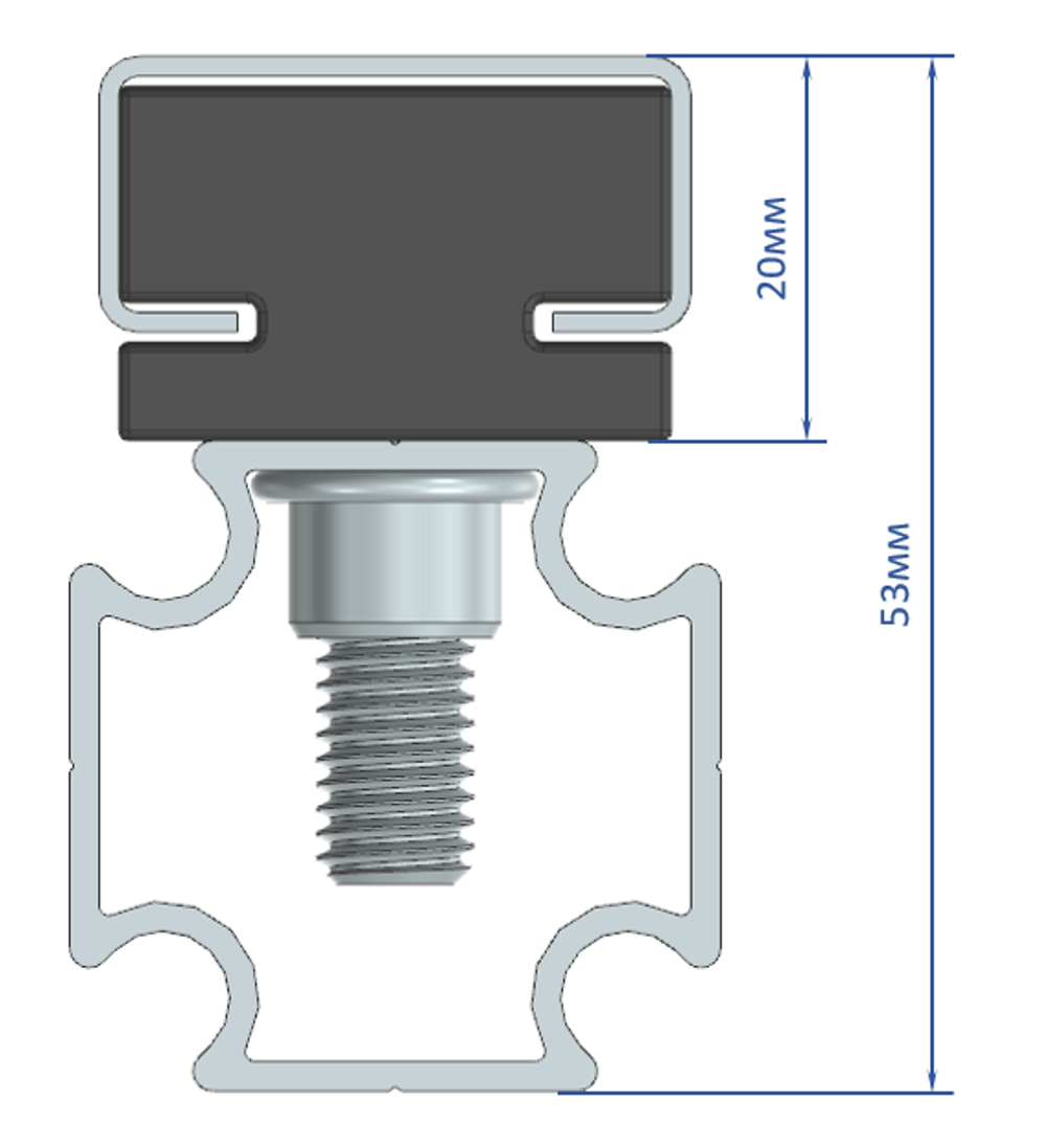 Слим лайн, скользящая опора, резьба М8 (цена за 1шт.)