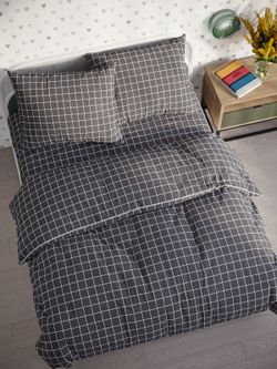 Пододеяльник Сказка "Клетка серая" евро 200х215 см
