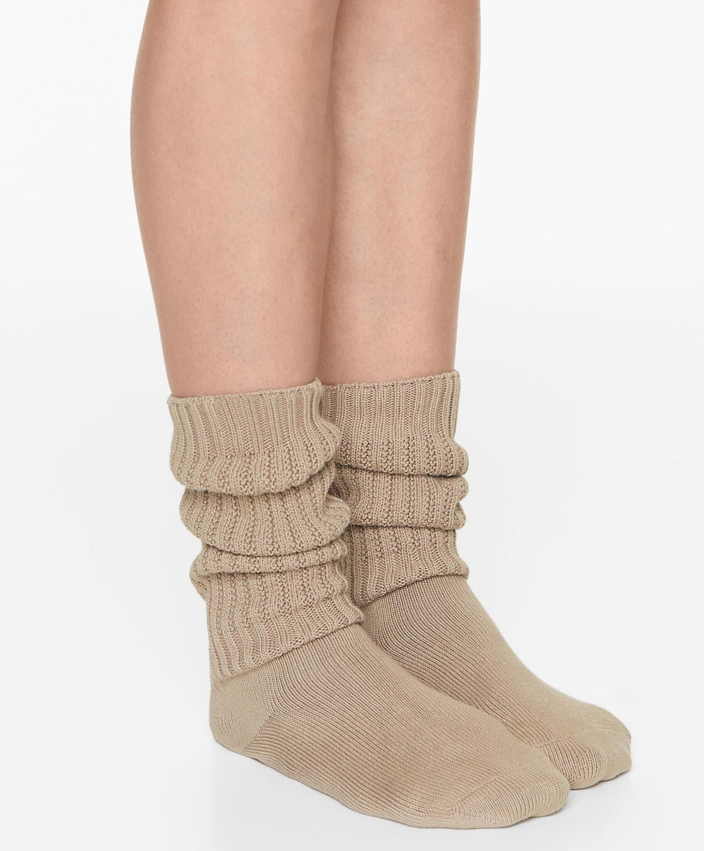 Oysho Хлопковые носки, рыжевато-коричневый