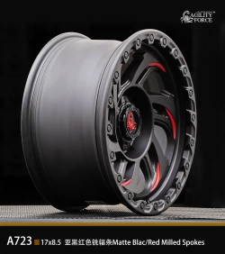 Диск колёсный литой AGILITY FORCE А723 R18 8.5 ET0 Black / Red Milled Spokes