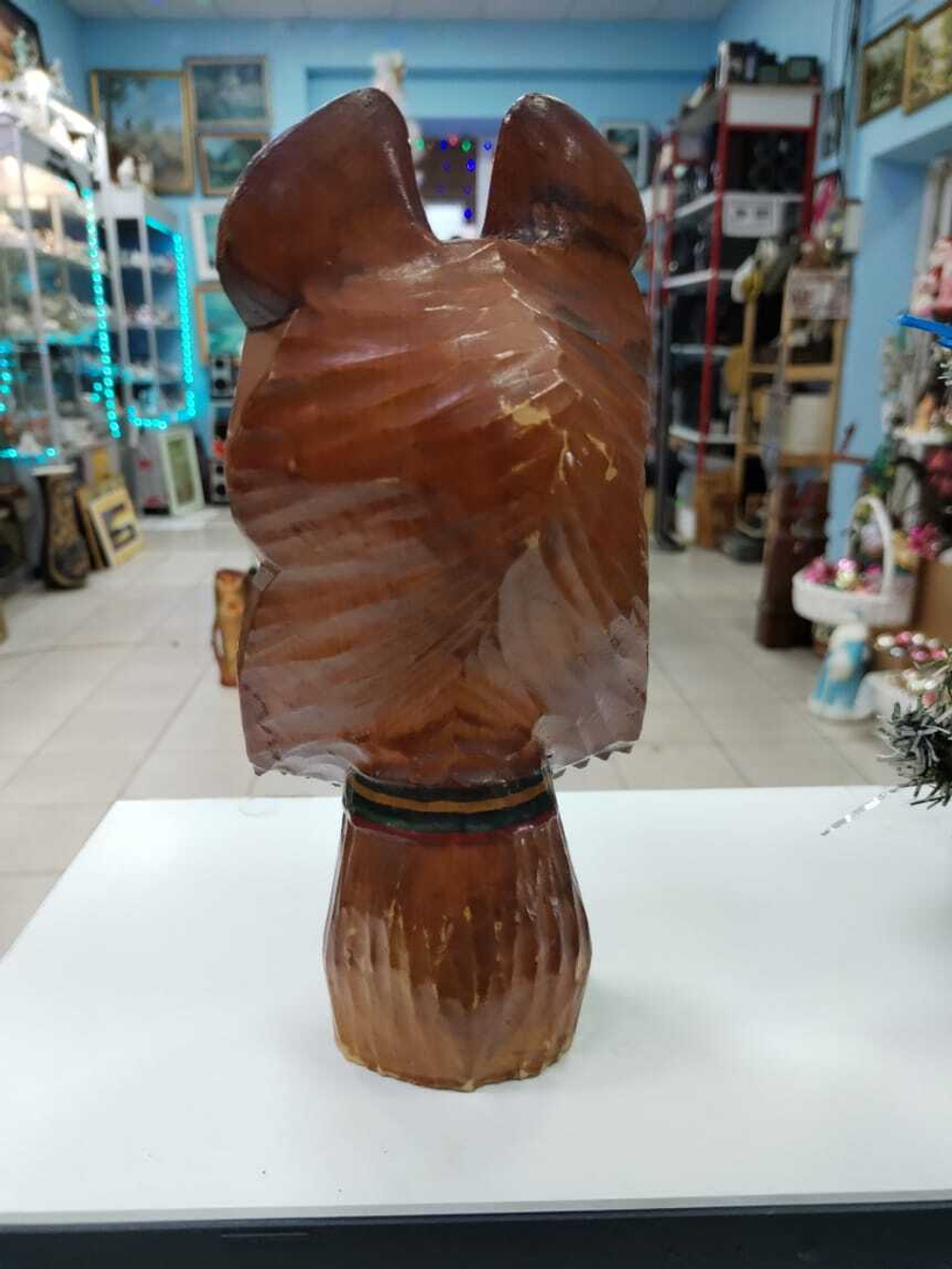 Деревянная статуэтка СССР. Олимпийский мишка.