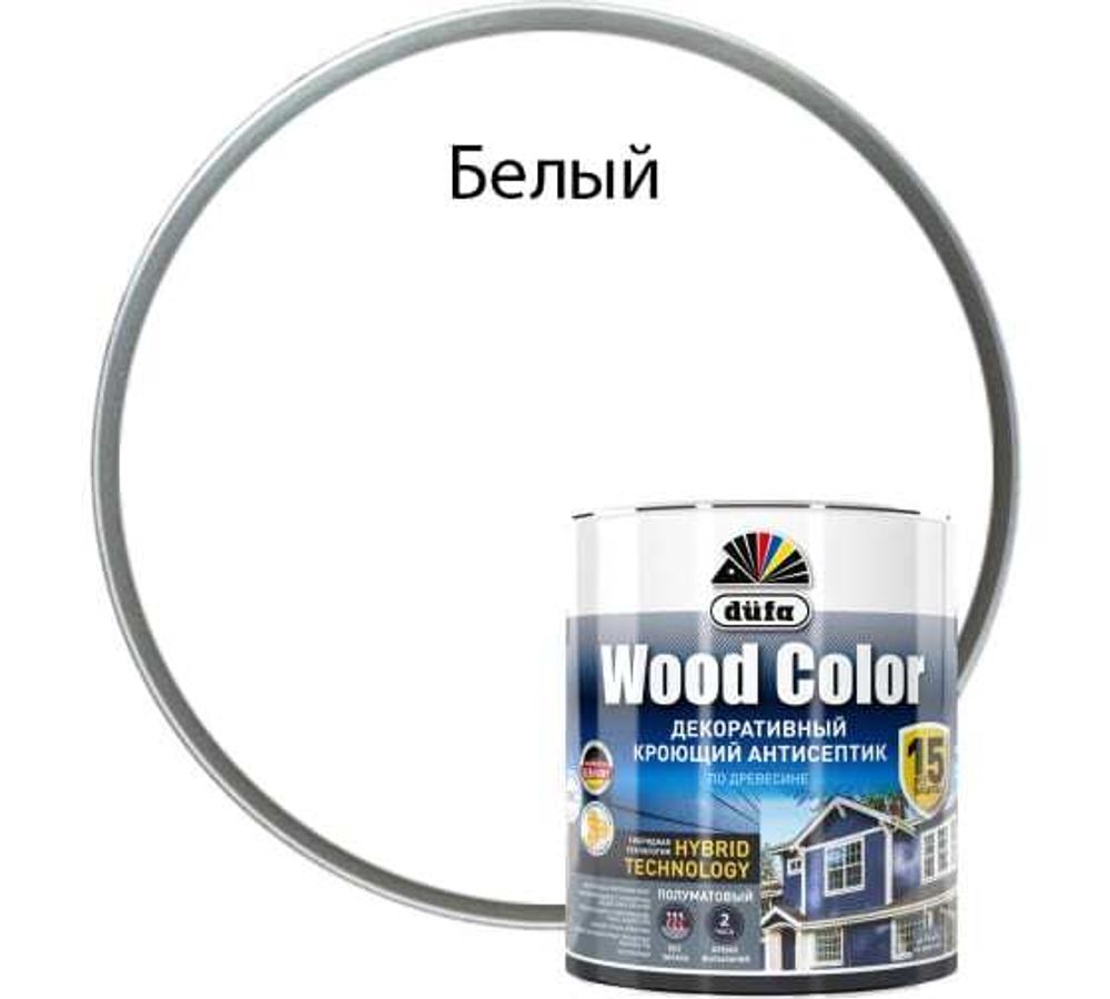 Кроющий антисептик Dufa Wood Color белый 0,9 л