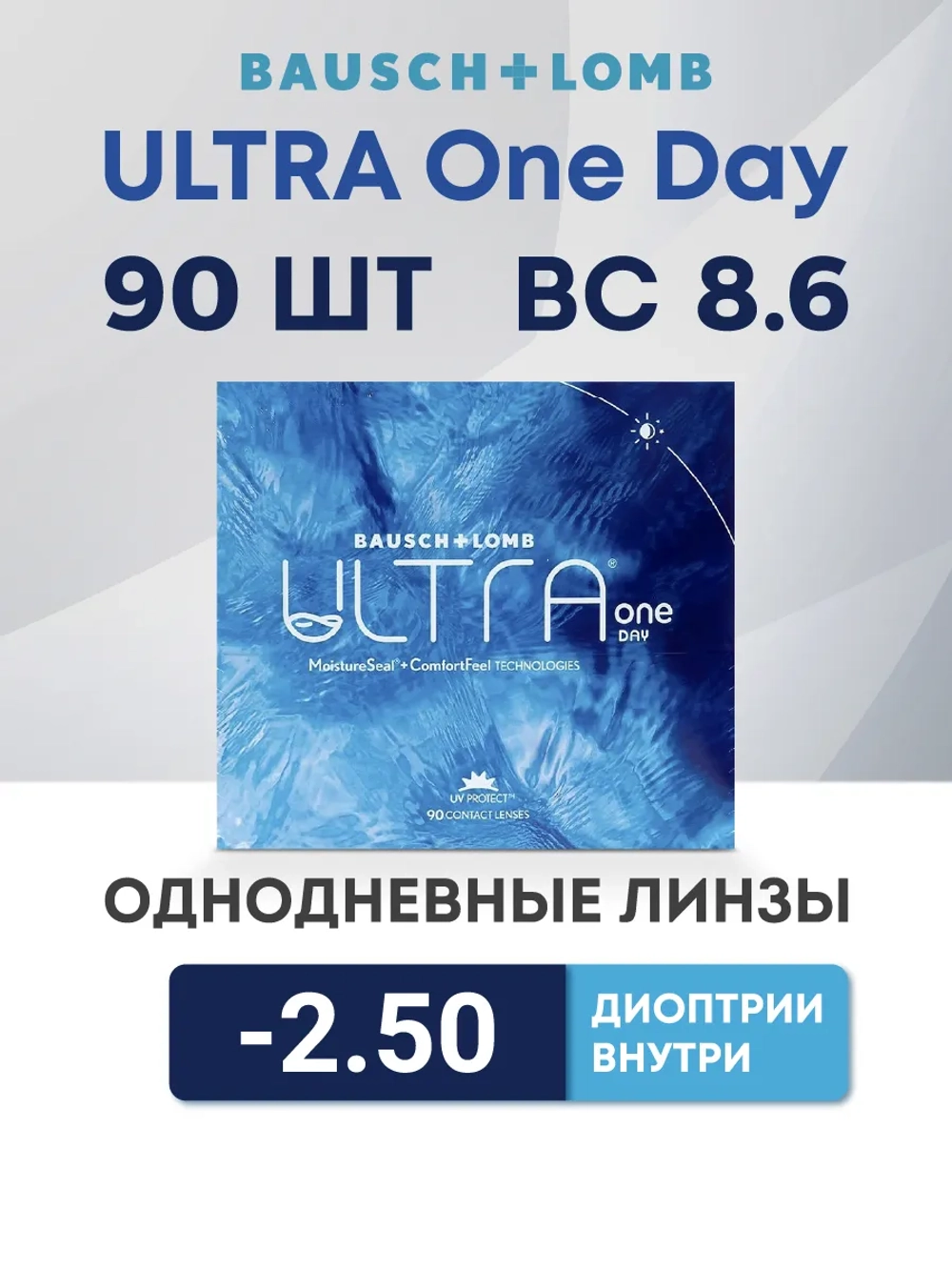 Однодневные контактные линзы Ultra ONE DAY (уп. 90 линз)