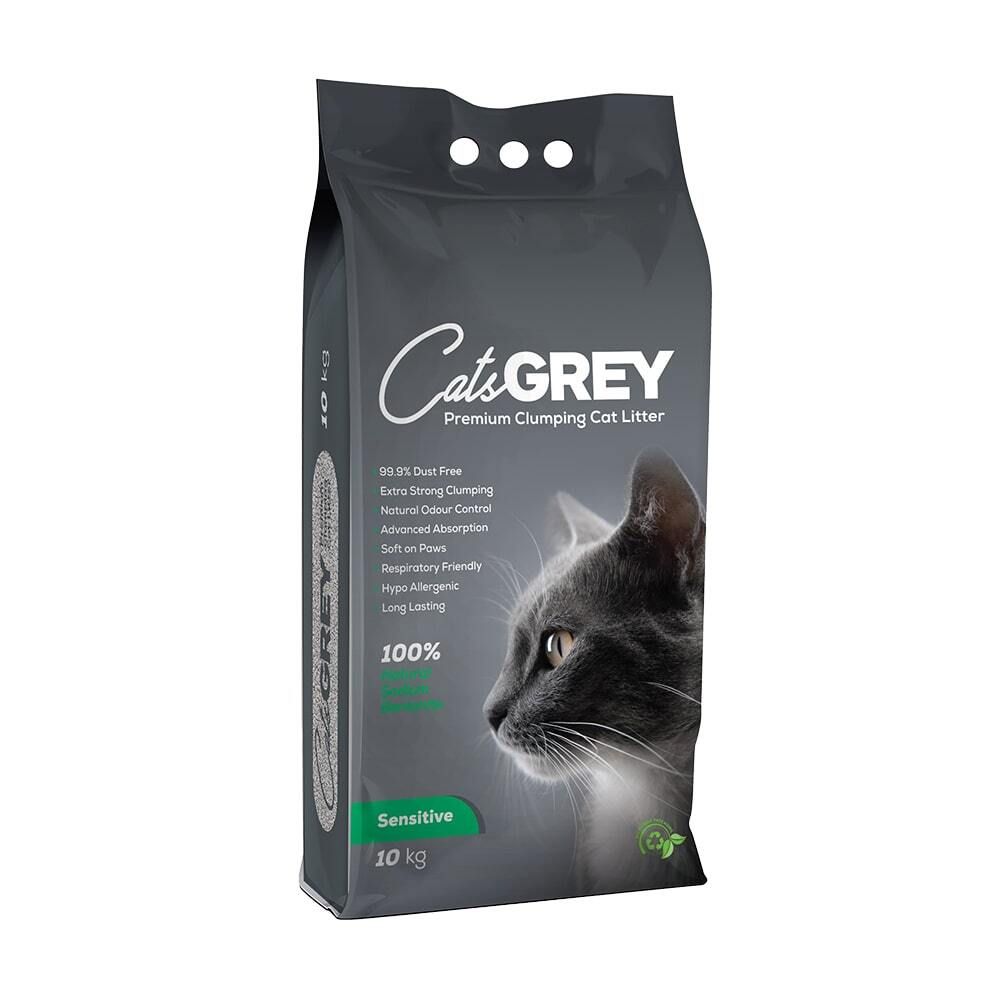 Cat&#39;s GREY Sensitive комкующийся наполнитель без ароматизатора для кошачьего туалета 10 кг